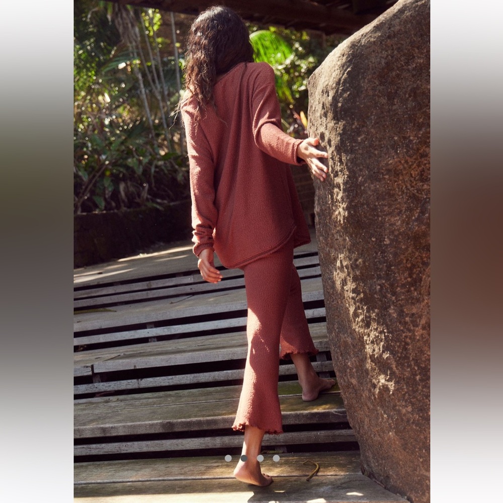 Karina Sweater Set Canyon Sunset Free People Rust Lounge Set - Picture 4 of 4